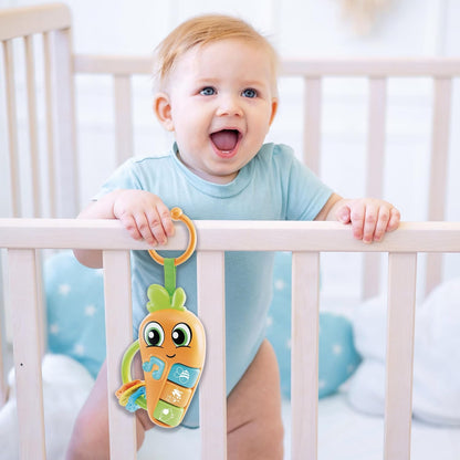 Lisciani - CAROTINA BABY - Carrot Baby Rattle - Musical Toy for Children from 3 Months - Sound and Light - Secure Teething Rings - Sensory Awakening - Electronic Rattle - Educational Baby Toy