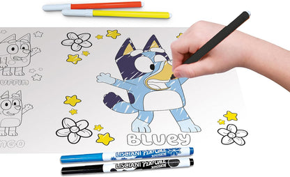 Lisciani - BLUEY Drawing School - Educational Drawing Kit for Children from 3 Years - A4 Light Table - Scented Felt Pens - Stencils, Stickers & Scissors - Manual and Creative Activity