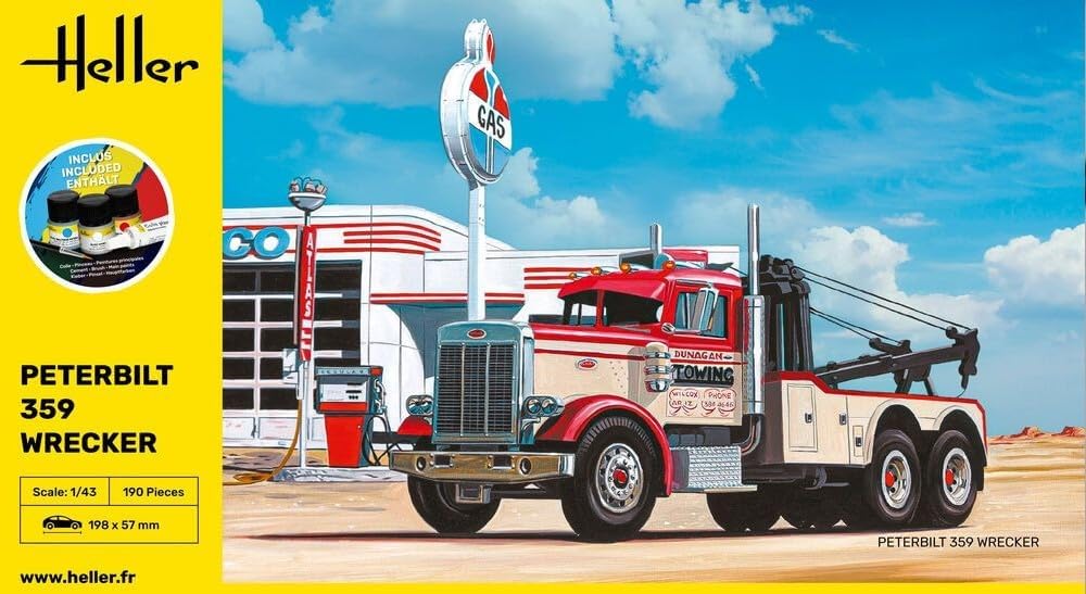 Heller 1:43 Gift Set - 359 Peterbilt Wrecker