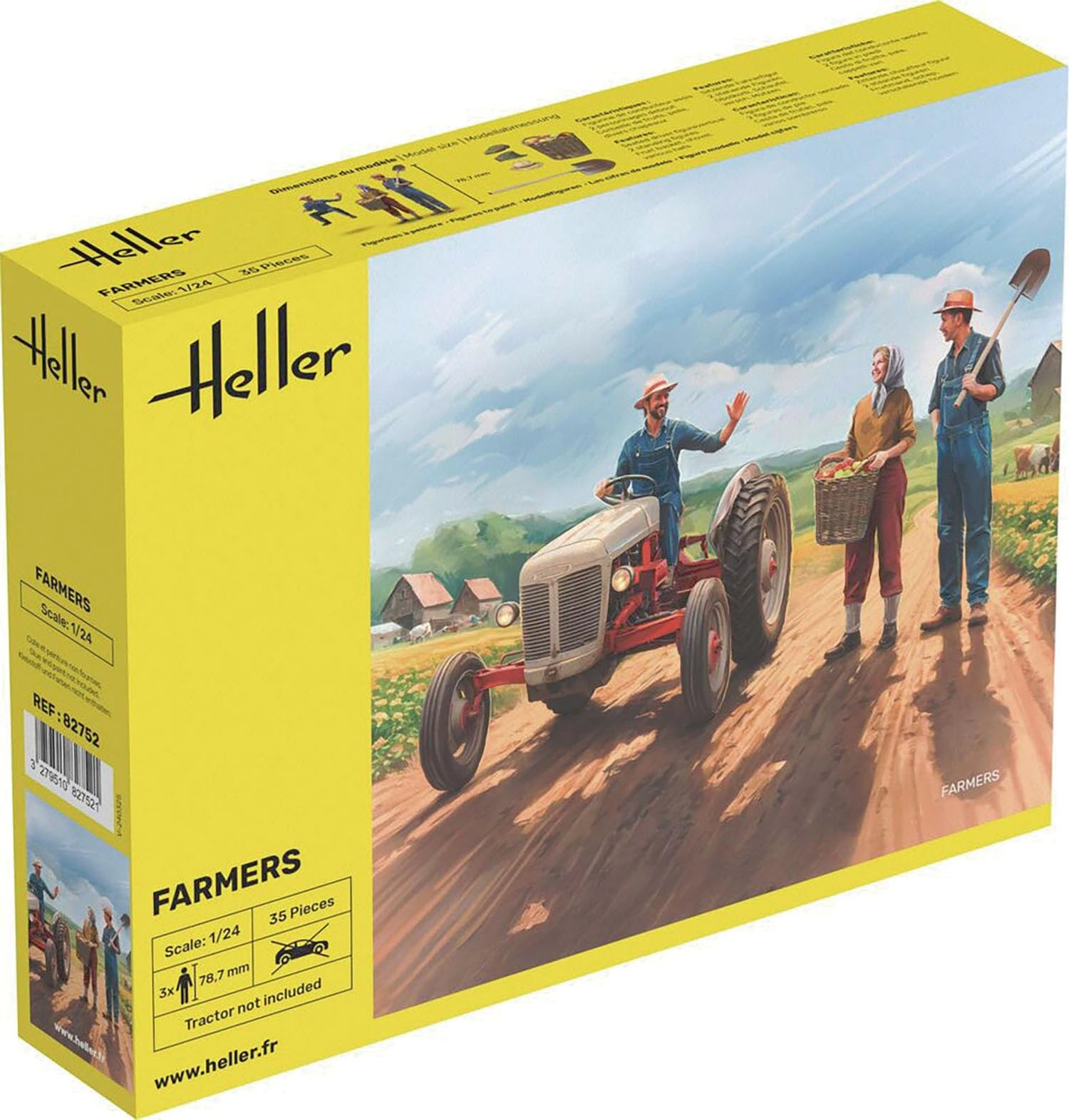 Herrail HE82752 1/24 Peasant Figure, Set of 3, Plastic Model