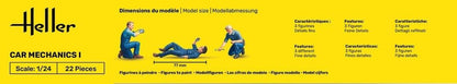 Eerel HE82755 1/24 Car Mechanic 1 Figure Set of 3 Plastic Model