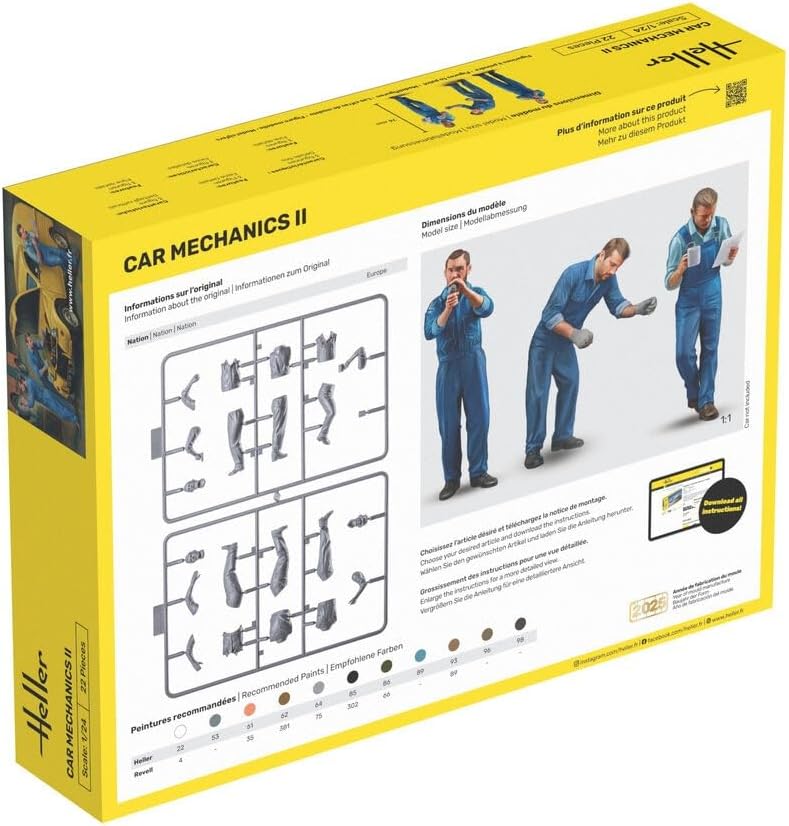 Eerel HE82756 1/24 Auto Mechanic 2 Figure Set of 3 Plastic Model