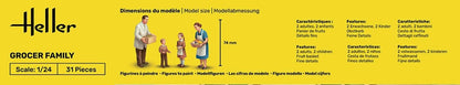 Eerel HE82758 1/24 City Mobile Sales Family 4 Figures, Plastic Model