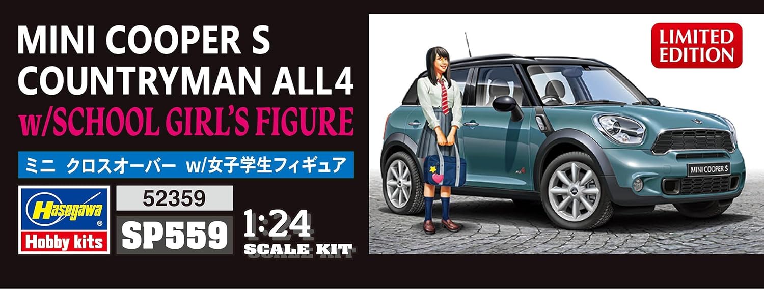 Hasegawa - 1/24 Mini Cooper Countryman All 4, Mit Figur