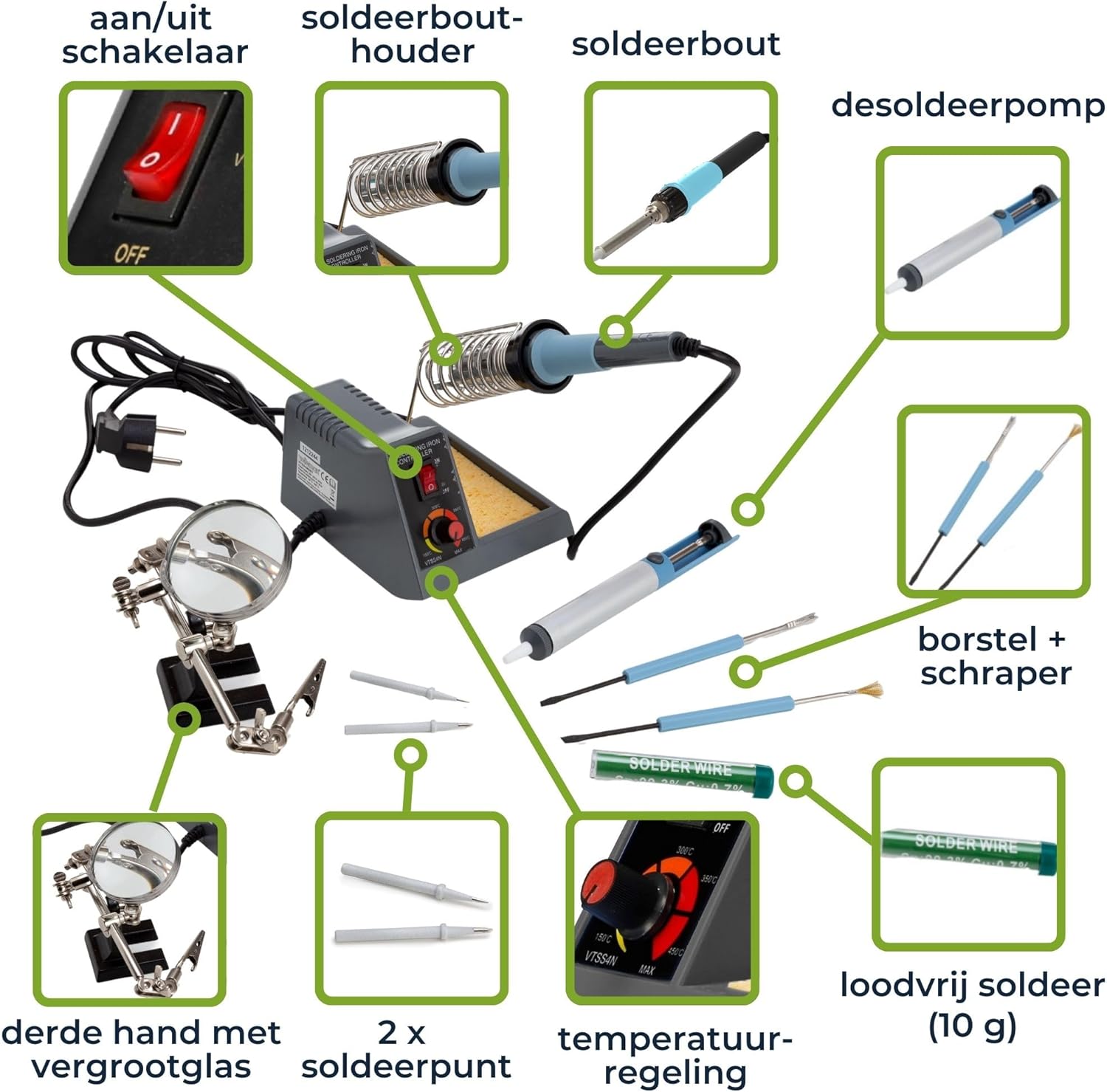 Velleman - Set Met Soldeerstation Met Instelbare Temperatuur