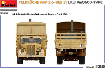 MiniArt - 1/35 Feldkuche Auf 3,6-36s 3t Lkw Pmq600-type