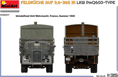 MiniArt - 1/35 Feldkuche Auf 3,6-36s 3t Lkw Pmq600-type