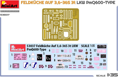 MiniArt - 1/35 Feldkuche Auf 3,6-36s 3t Lkw Pmq600-type