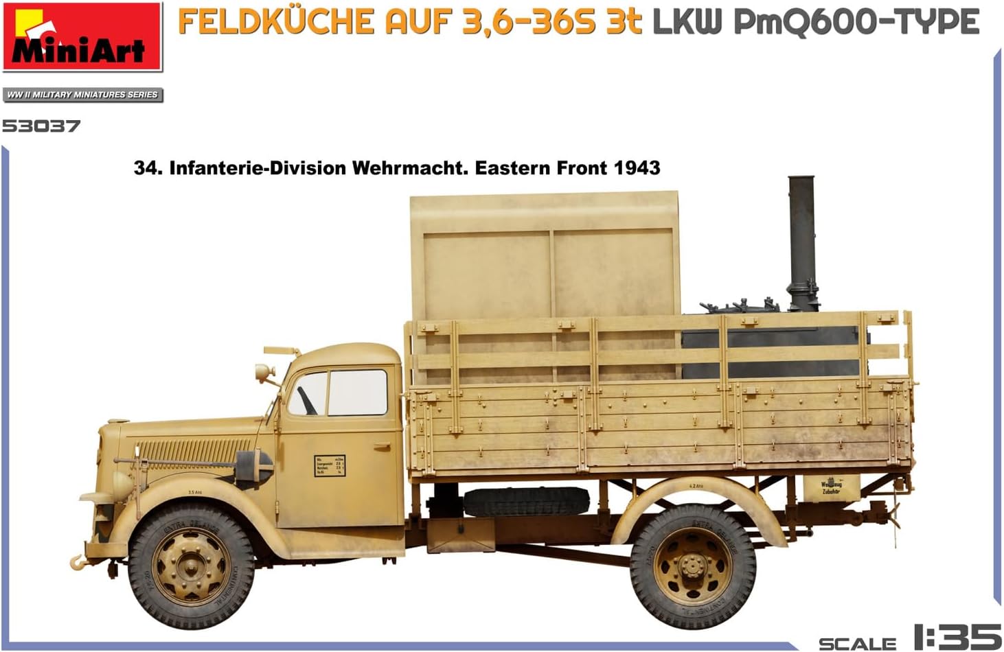 MiniArt - 1/35 Feldkuche Auf 3,6-36s 3t Lkw Pmq600-type