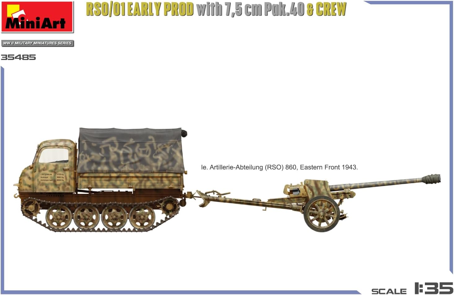 Miniart 1:35 - RSO/01 Early Prod, w/ 7.5cm Pak 40 & Crew