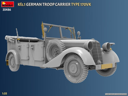 Miniart 1:35 - Kfz.1 German Troop Carrier Type 170VK