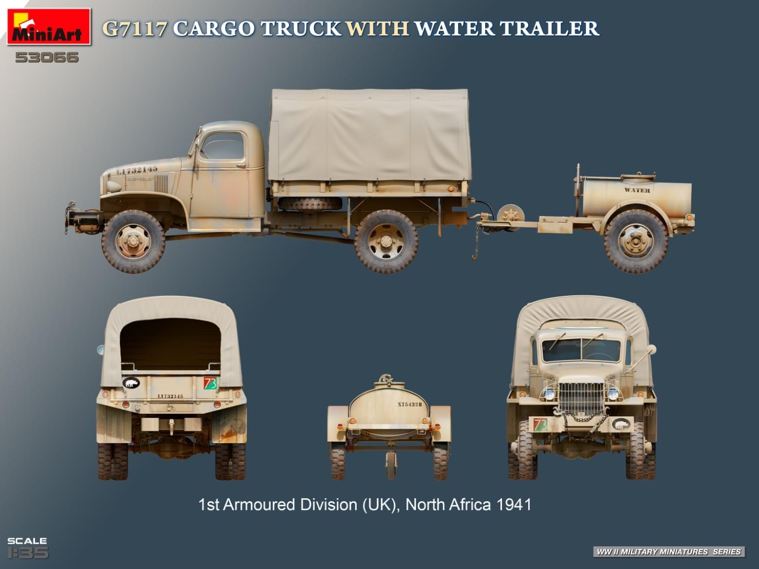 Miniart 1:35 - G7117 Cargo Truck with Water Trailer