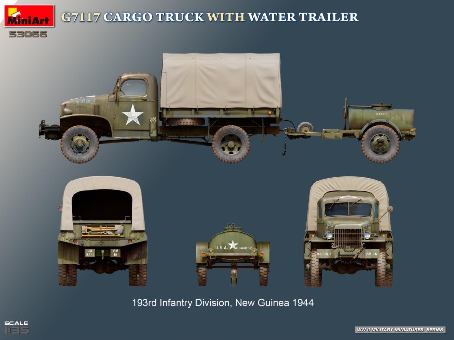 Miniart 1:35 - G7117 Cargo Truck with Water Trailer