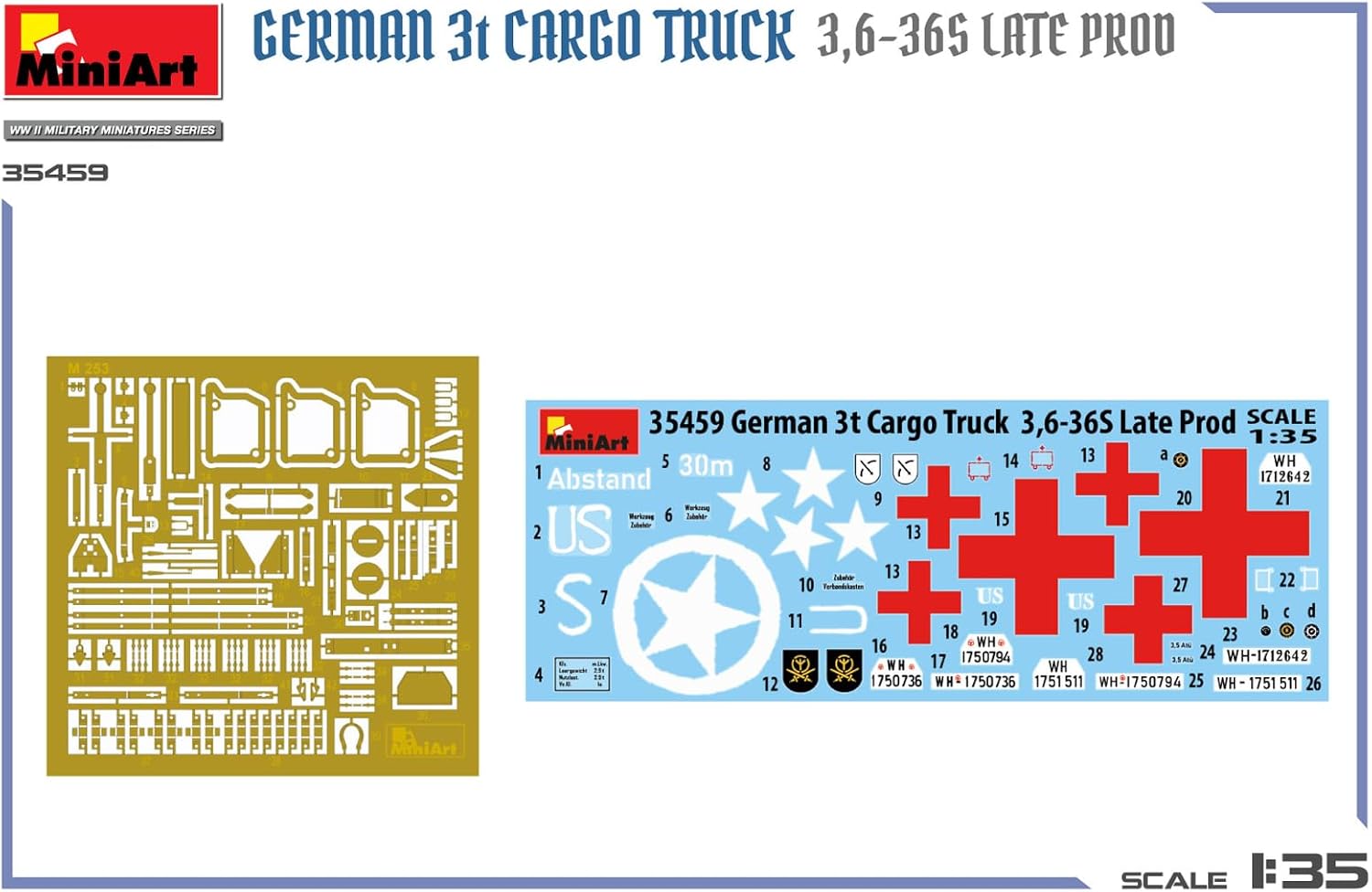 Miniart 1:35 - German 3t Cargo Truck 3,6-36s Late Prod