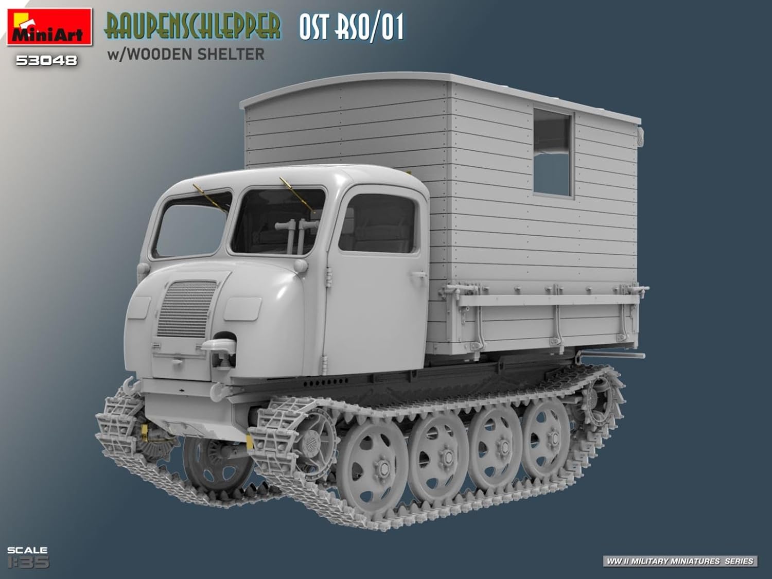 Miniart 1:35 Raupenschlepper Ost RSO/01 w/Houten onderdak