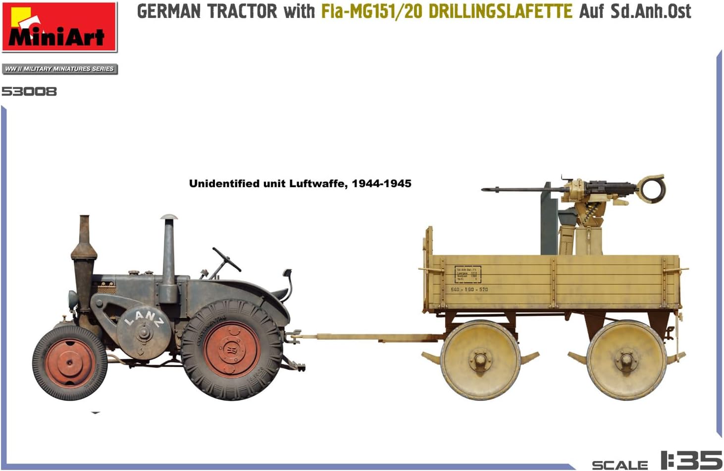 MiniArt - 1/35 German Tractor With Fla-mg151/20 Drillingslafette