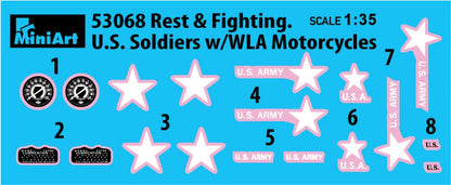 Figuur REST & FIGHTING U.S. SOLDIER WLA MILITAIR MOTORCYCLE /