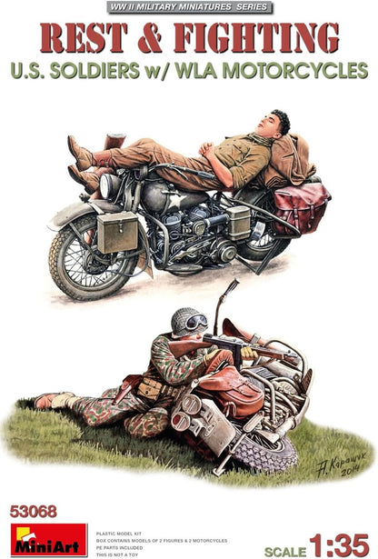 Figuur REST & FIGHTING U.S. SOLDIER WLA MILITAIR MOTORCYCLE /