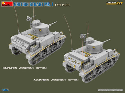 Miniart 1:35 - M3 Stuart Mk I Late Prod (Interieur Kit