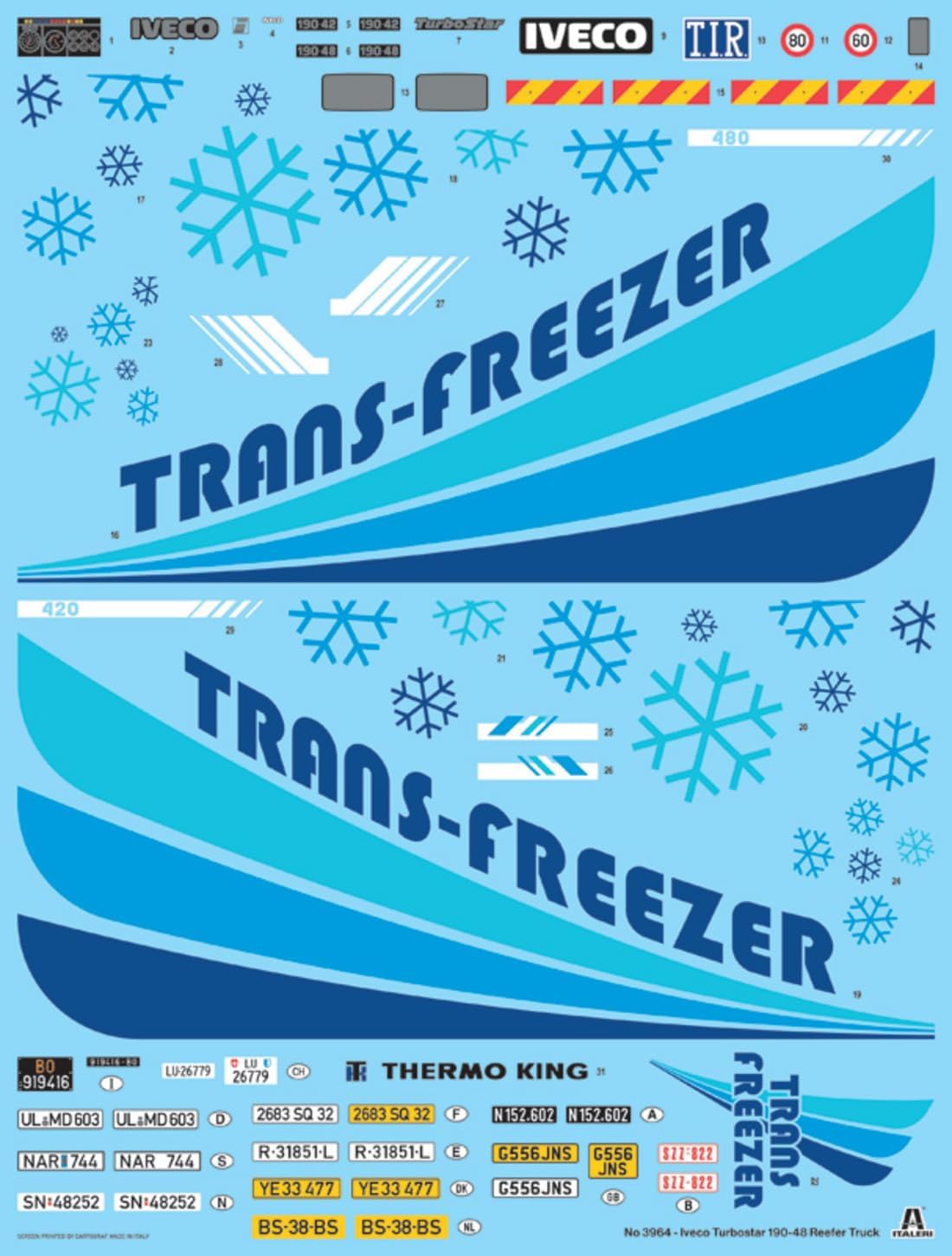 Italeri 3964 Turbostar 190.48 Reefer Truck, 1:24 Scale, Plastic Model Kit/Model Assembly