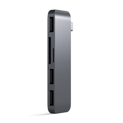 SATECHI Aluminium Type-C USB 3.0 3-in-1 Combo Hub Adaptor - 3 USB 3.0 Ports and Micro/SD Card Readers - for M2/ M1 MacBook Pro/Air, M2/ M1 iPad Pro/Air, Mac Mini, iMac (Space Grey