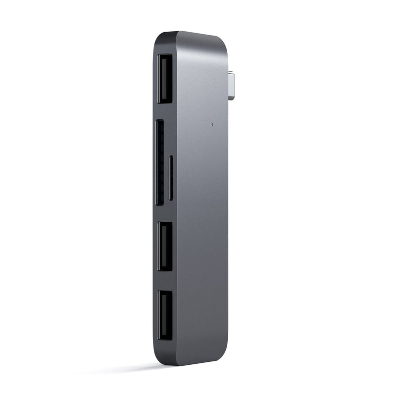 SATECHI Aluminium Type-C USB 3.0 3-in-1 Combo Hub Adaptor - 3 USB 3.0 Ports and Micro/SD Card Readers - for M2/ M1 MacBook Pro/Air, M2/ M1 iPad Pro/Air, Mac Mini, iMac (Space Grey