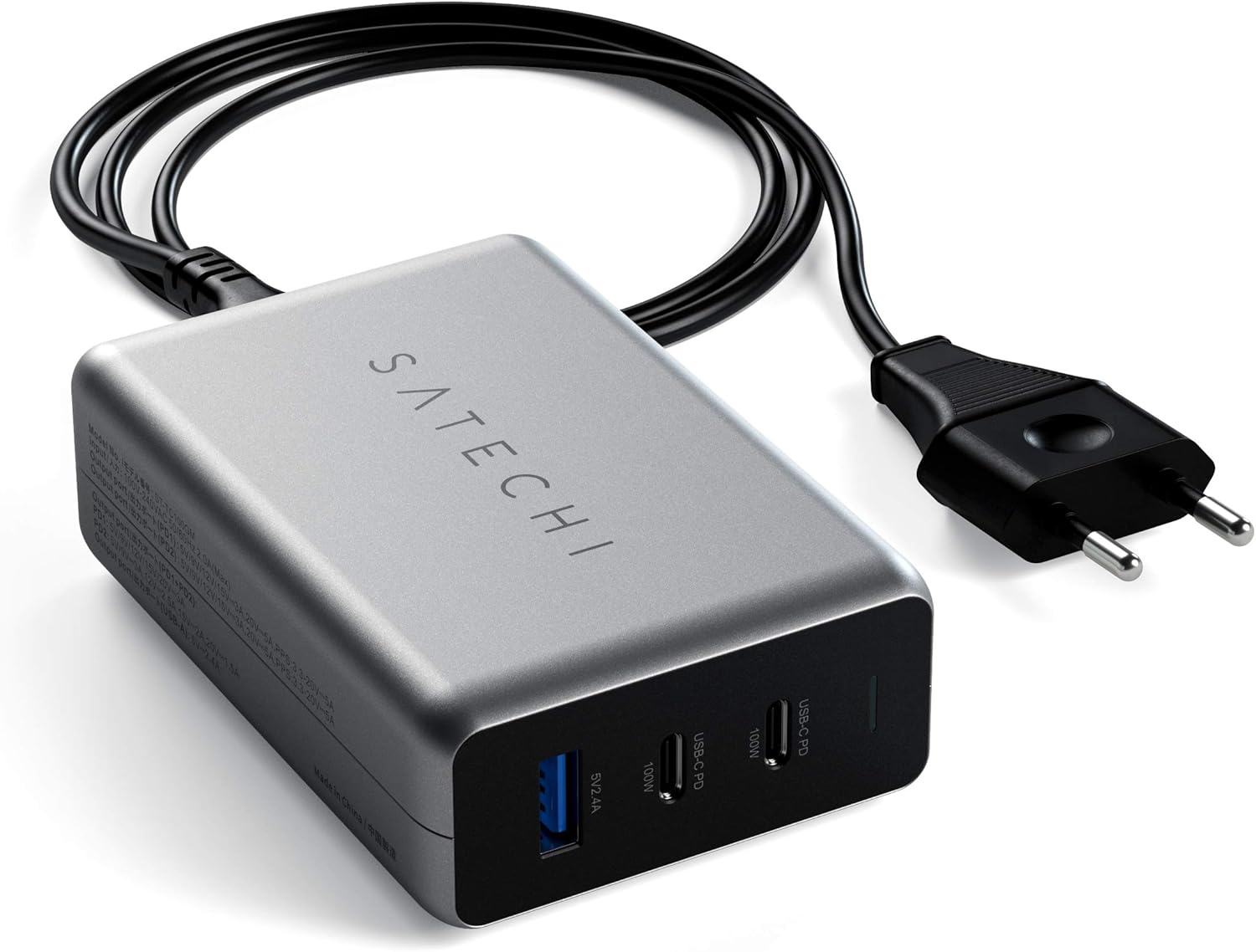 Satechi 100W USB C Compact GaN Charger Powerful GaN Technology Compatible with MacBook Pro/Air M2 2022, MacBook Pro M1 2021, iPad Air M1 2022, iPad Pro M1 2021, iPhone 14 ProMax /14 Pro/14/14 Plus