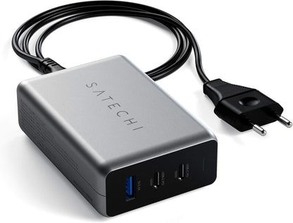 Satechi 100W USB C Compact GaN Charger Powerful GaN Technology Compatible with MacBook Pro/Air M2 2022, MacBook Pro M1 2021, iPad Air M1 2022, iPad Pro M1 2021, iPhone 14 ProMax /14 Pro/14/14 Plus