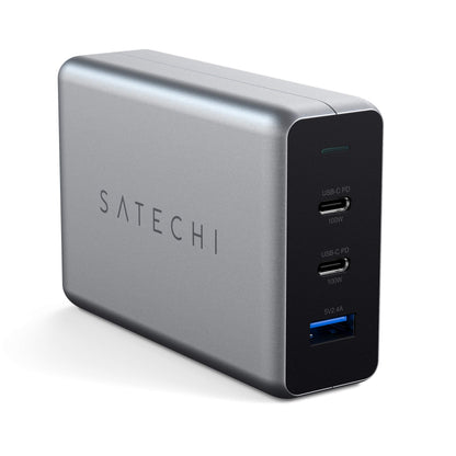 Satechi 100W USB C Compact GaN Charger Powerful GaN Technology Compatible with MacBook Pro/Air M2 2022, MacBook Pro M1 2021, iPad Air M1 2022, iPad Pro M1 2021, iPhone 14 ProMax /14 Pro/14/14 Plus