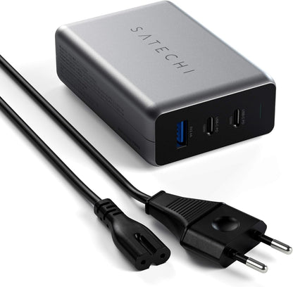 Satechi 100W USB C Compact GaN Charger Powerful GaN Technology Compatible with MacBook Pro/Air M2 2022, MacBook Pro M1 2021, iPad Air M1 2022, iPad Pro M1 2021, iPhone 14 ProMax /14 Pro/14/14 Plus