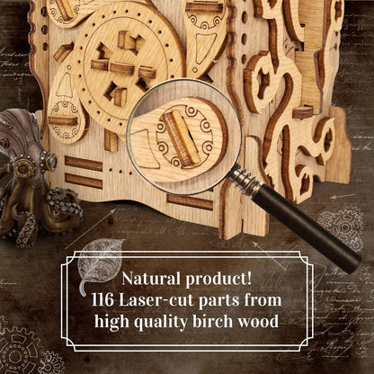 iDventure Cluebox - Captain's Nemo Nautilus - Escape Room Spiel - kniffeliges 3D Puzzlebox Holzpuzzel Rätsel - einzigartige Knobelspiele - Escape Box Spiele Für Erwachsene und Rätselbox für Kinder