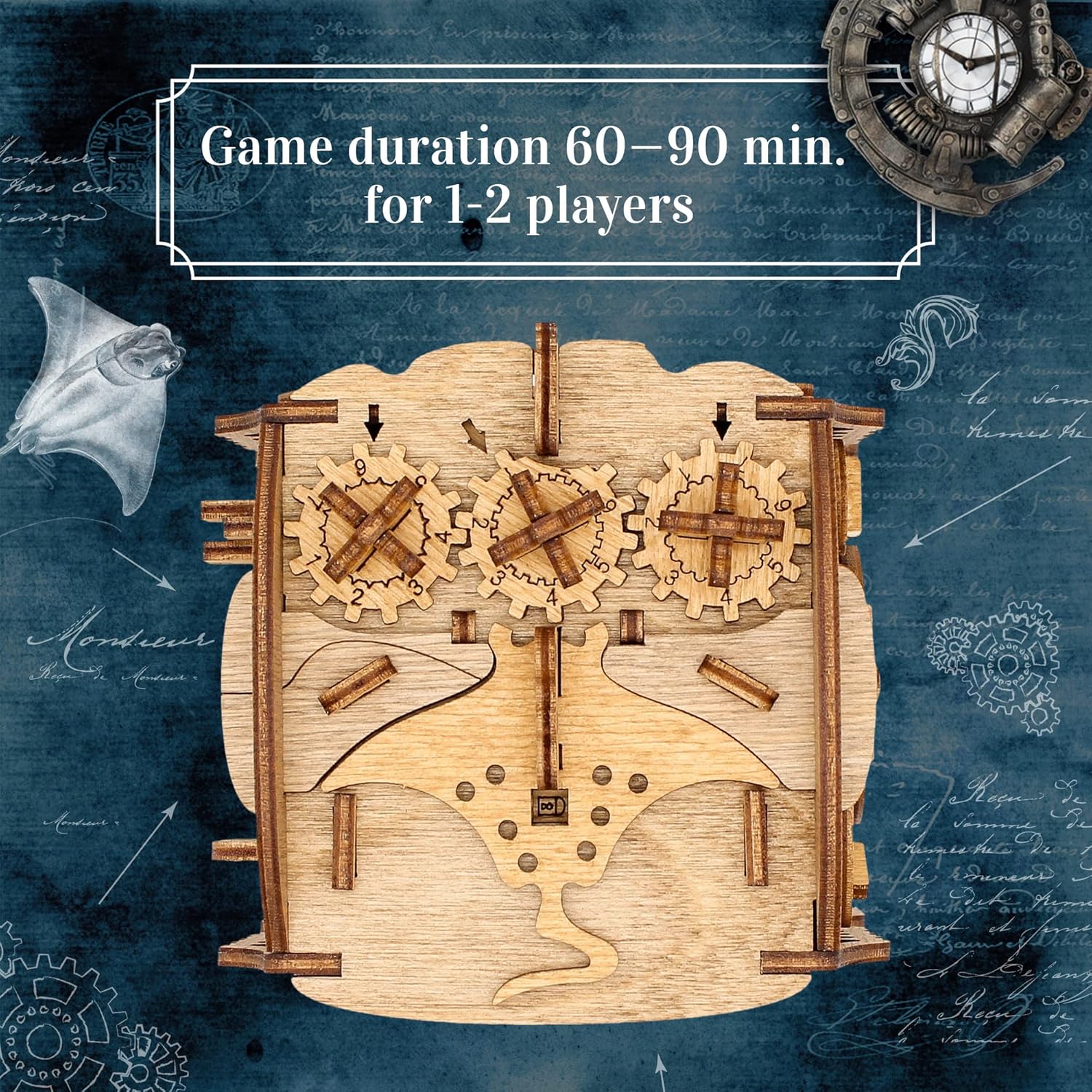 iDventure Cluebox - Captain's Nemo Nautilus - Escape Room Spiel - kniffeliges 3D Puzzlebox Holzpuzzel Rätsel - einzigartige Knobelspiele - Escape Box Spiele Für Erwachsene und Rätselbox für Kinder