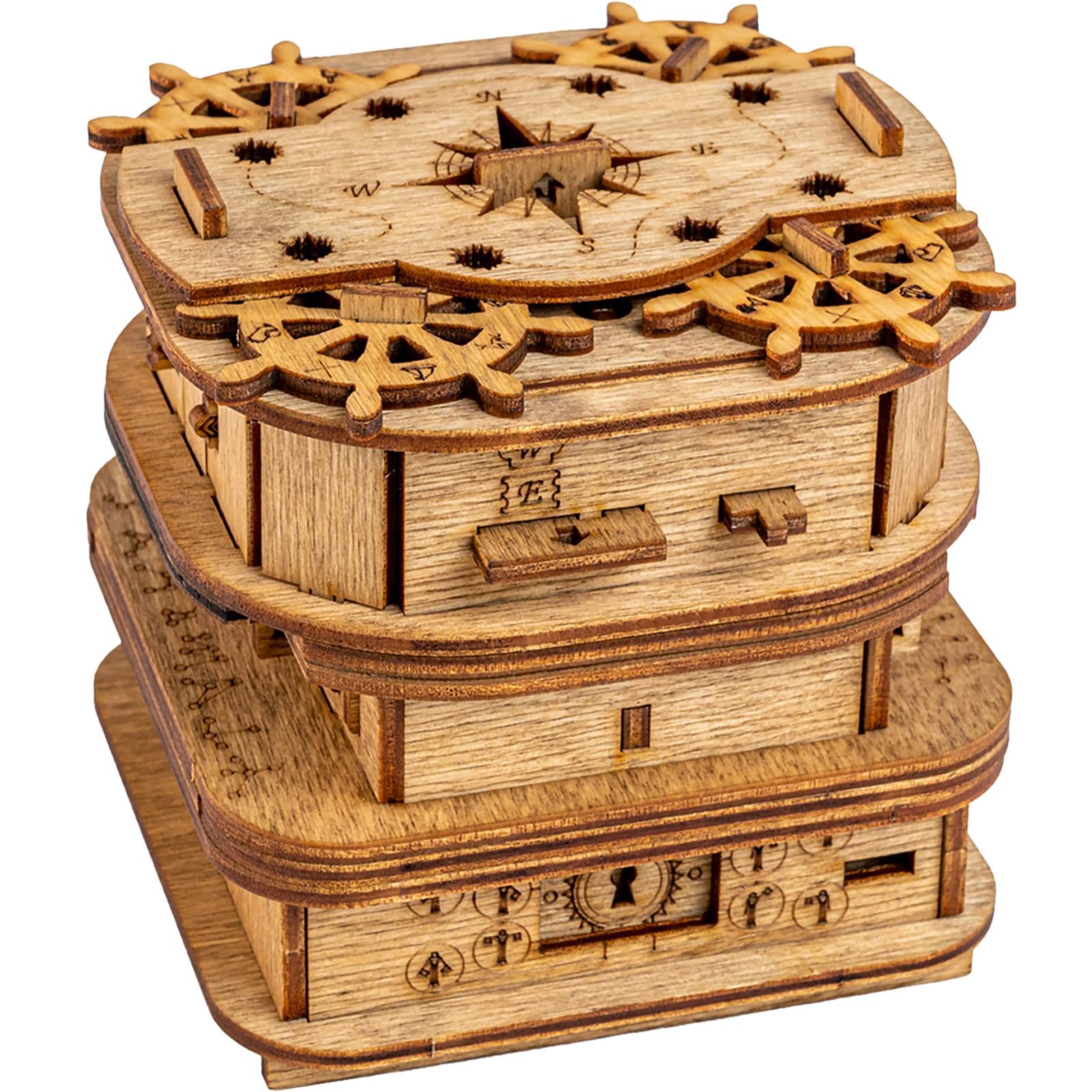iDventure Cluebox - Davy Jones Locker - Escape Room Spiel - 3D Holzpuzzle - Geldgeschenk Puzzlebox - IQ Puzzle - Rätselbox und Geburtstagsgeschenk für Erwachsene - Gadget für männer - Reisespiel