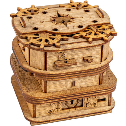 iDventure Cluebox - Davy Jones Locker - Escape Room Spiel - 3D Holzpuzzle - Geldgeschenk Puzzlebox - IQ Puzzle - Rätselbox und Geburtstagsgeschenk für Erwachsene - Gadget für männer - Reisespiel