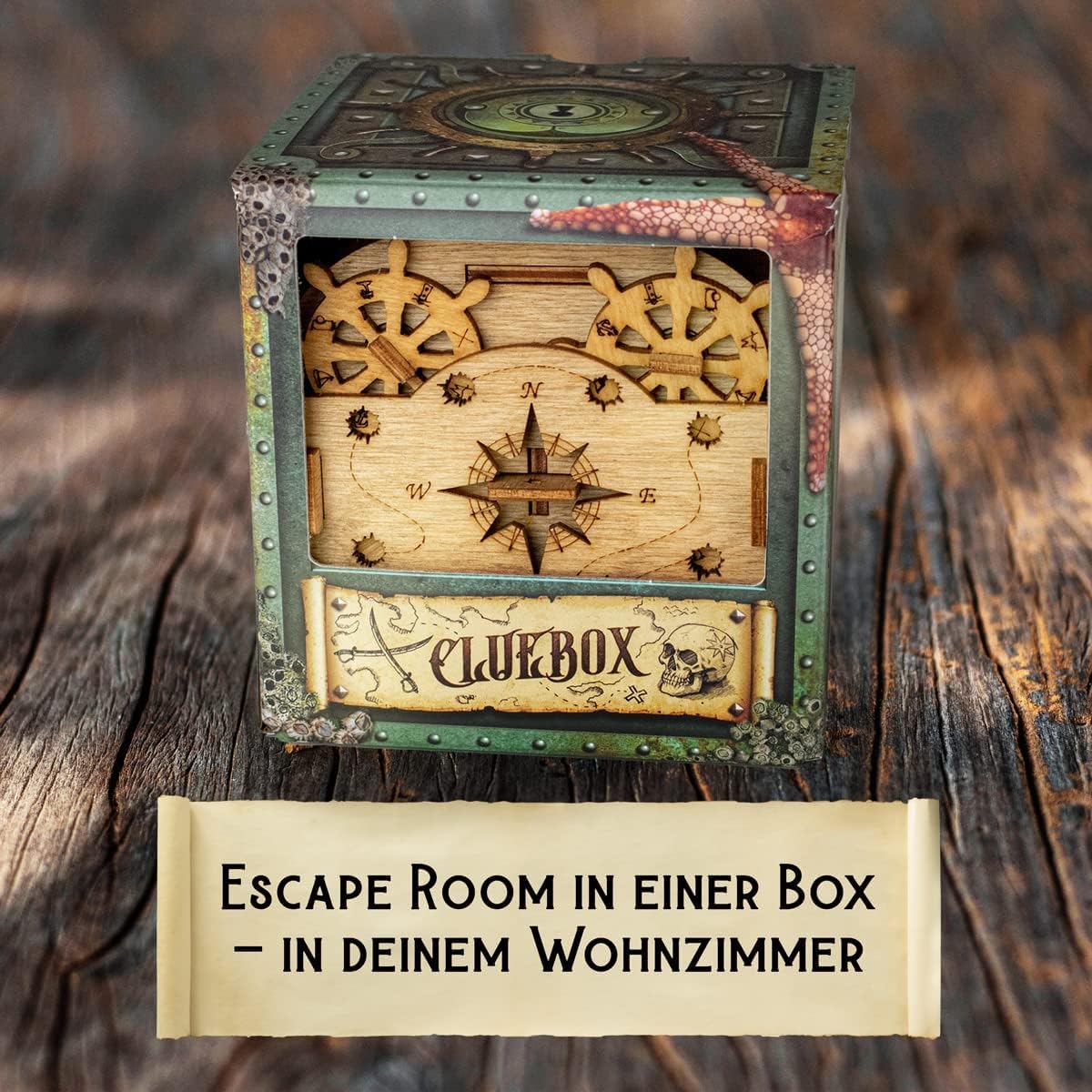 iDventure Cluebox - Davy Jones Locker - Escape Room Spiel - 3D Holzpuzzle - Geldgeschenk Puzzlebox - IQ Puzzle - Rätselbox und Geburtstagsgeschenk für Erwachsene - Gadget für männer - Reisespiel
