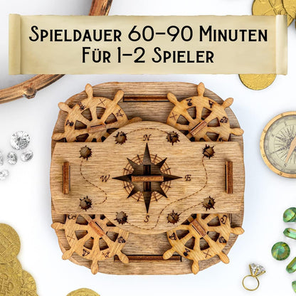 iDventure Cluebox - Davy Jones Locker - Escape Room Spiel - 3D Holzpuzzle - Geldgeschenk Puzzlebox - IQ Puzzle - Rätselbox und Geburtstagsgeschenk für Erwachsene - Gadget für männer - Reisespiel