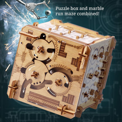 iDventure Cluebox - Cambridge Labyrinth - Escape Room Spiel - 3D Holzpuzzle - Geldgeschenk Puzzlebox - IQ Puzzle - Rätselbox und Geburtstagsgeschenk für Erwachsene - Gadget für männer - Reisespiel