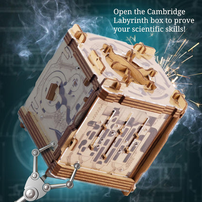 iDventure Cluebox - Cambridge Labyrinth - Escape Room Spiel - 3D Holzpuzzle - Geldgeschenk Puzzlebox - IQ Puzzle - Rätselbox und Geburtstagsgeschenk für Erwachsene - Gadget für männer - Reisespiel