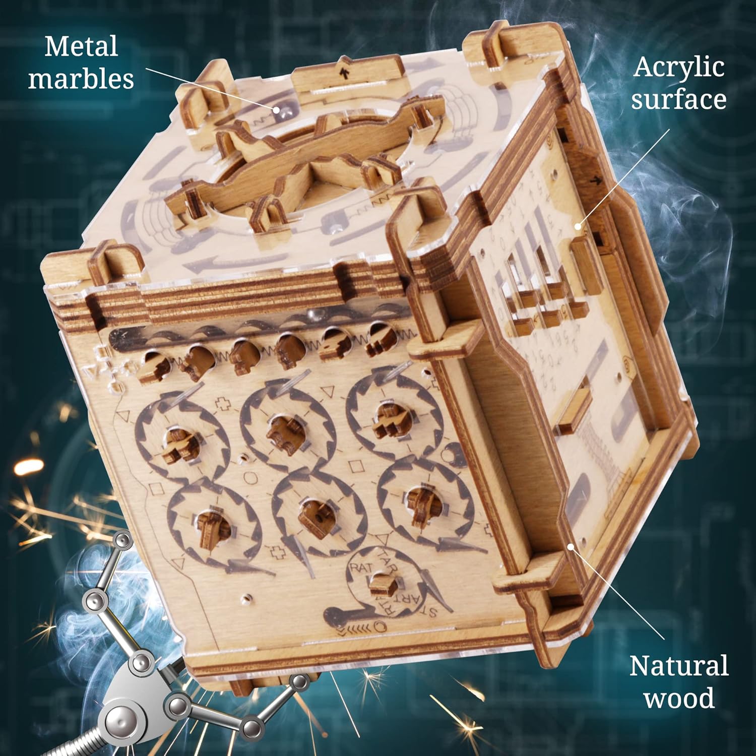 iDventure Cluebox - Cambridge Labyrinth - Escape Room Spiel - 3D Holzpuzzle - Geldgeschenk Puzzlebox - IQ Puzzle - Rätselbox und Geburtstagsgeschenk für Erwachsene - Gadget für männer - Reisespiel