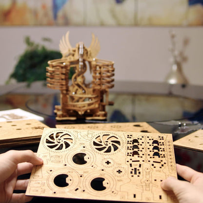 iDventure DIY Holz Murmelbahn Dragon – 3D Holzpuzzle Bausatz für Erwachsene & Jugendliche – 3D Puzzle mechanische Kugelbahn zum Selberbauen – Modellbausatz mit 260 Bauteilen & 15 Murmeln