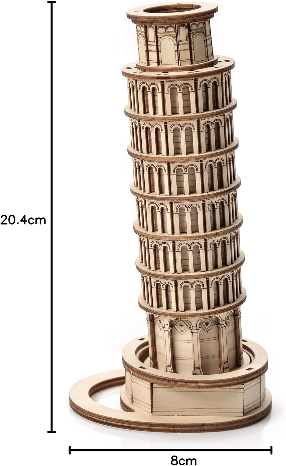 Little Story Holz Puzzle pädagogisch Modell 3D Set Do Self Für Kinder Erwachsene Geschenk… (Der Schiefe Turm von Pisa