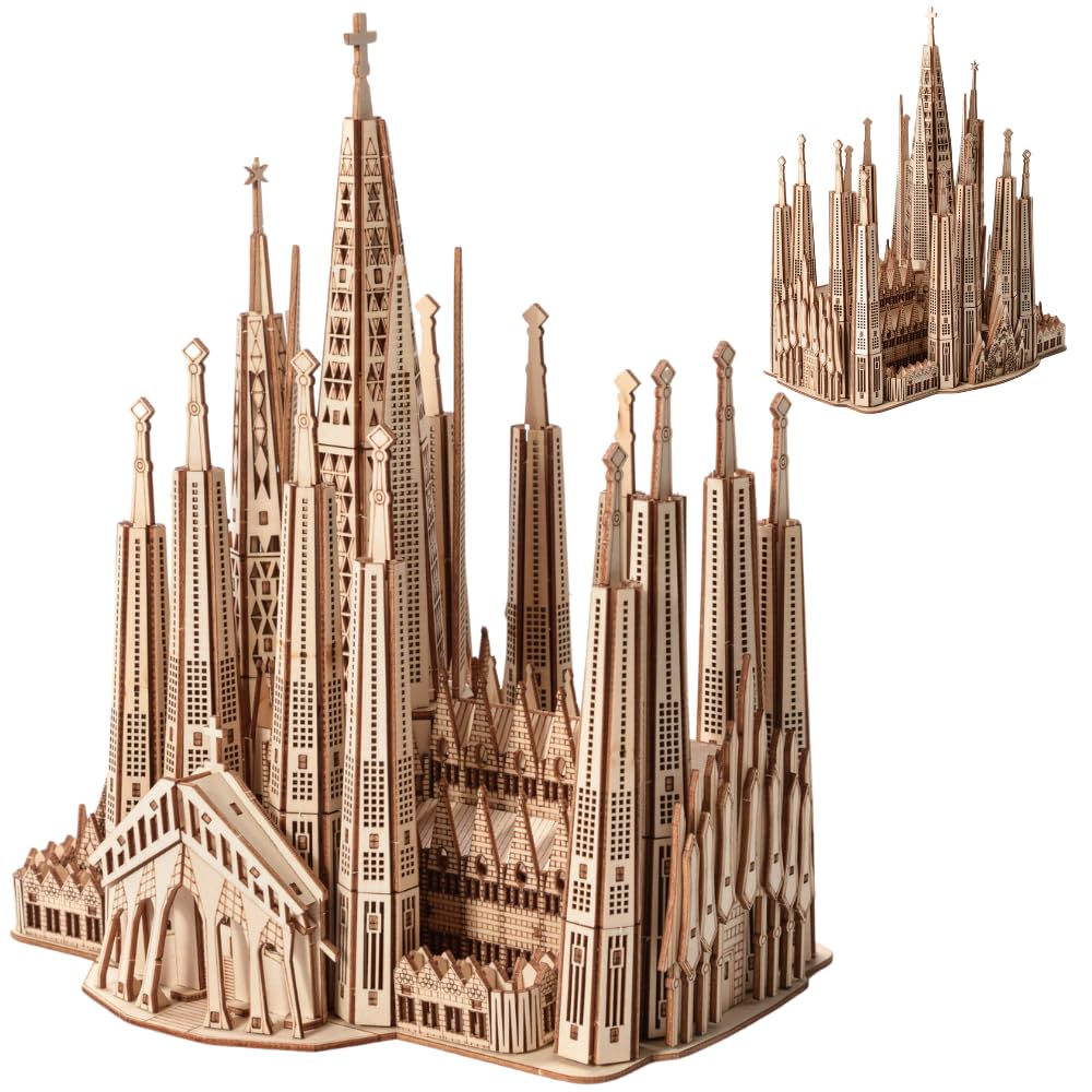 Little Story Holz Puzzle pädagogisch Modell 3D Set Do Self Für Kinder Erwachsene Geschenk… (Sagrada Familia