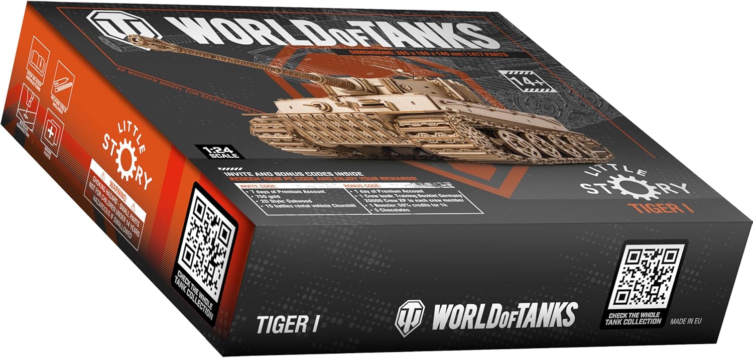 little story World of Tanks Panzer 3D Holzmodell – Panzerkampfwagen Offizielles Lizenzmodell zum Zusammenbauen - DYI Kriegsmaschine Lernspielzeug Bausatz für Kinder Holz Kampfpanzer 3D-Puzzle