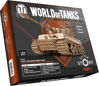 little story World of Tanks Panzer 3D Holzmodell – Panzerkampfwagen Offizielles Lizenzmodell zum Zusammenbauen - DYI Kriegsmaschine Lernspielzeug Bausatz für Kinder Holz Kampfpanzer 3D-Puzzle