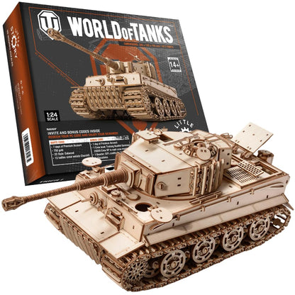 little story World of Tanks Panzer 3D Holzmodell – Panzerkampfwagen Offizielles Lizenzmodell zum Zusammenbauen - DYI Kriegsmaschine Lernspielzeug Bausatz für Kinder Holz Kampfpanzer 3D-Puzzle