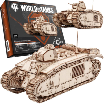 little story World of Tanks Panzer 3D Holzmodell – Panzerkampfwagen Offizielles Lizenzmodell zum Zusammenbauen - DYI Kriegsmaschine Lernspielzeug Bausatz für Kinder Holz Kampfpanzer 3D-Puzzle