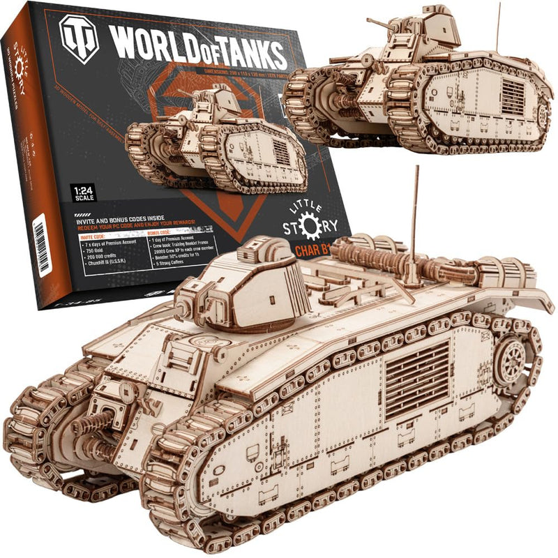 little story World of Tanks Panzer 3D Holzmodell – Panzerkampfwagen Offizielles Lizenzmodell zum Zusammenbauen - DYI Kriegsmaschine Lernspielzeug Bausatz für Kinder Holz Kampfpanzer 3D-Puzzle
