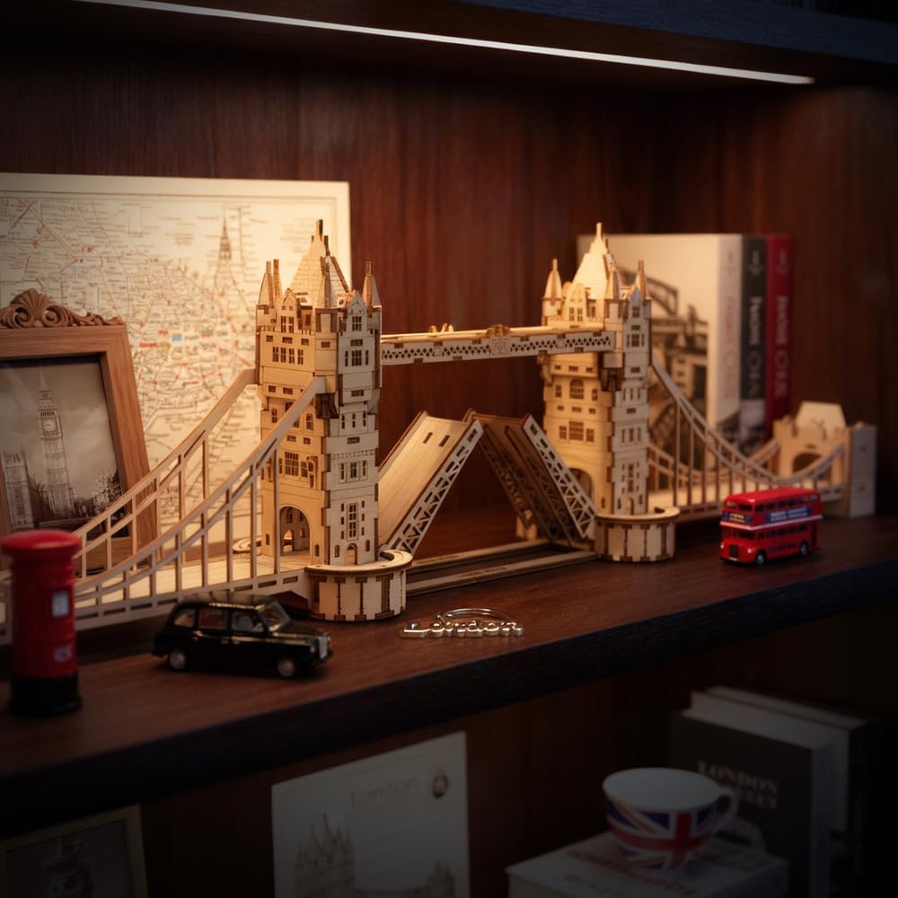Little Story 3D houten puzzel Tower Bridge architectuurmodel om zelf te bouwen - creatief knutselset voor kinderen vanaf 14 jaar - houten bouwset als cadeau voor jongeren en volwassenen