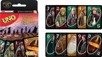 Mattel Games UNO The Lord of The Rings Card Game for Kids, Adults & Families, Travel & Camping, Inspired by the Movies, JMF13