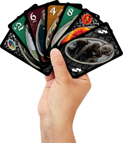 Mattel Games UNO The Lord of The Rings Card Game for Kids, Adults & Families, Travel & Camping, Inspired by the Movies, JMF13